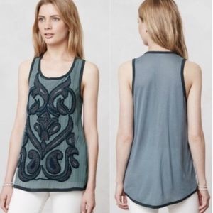 2/$50 Anthropologie Dolan Acadia Embroidered Sleeveless Top. Size Medium. NWOT.